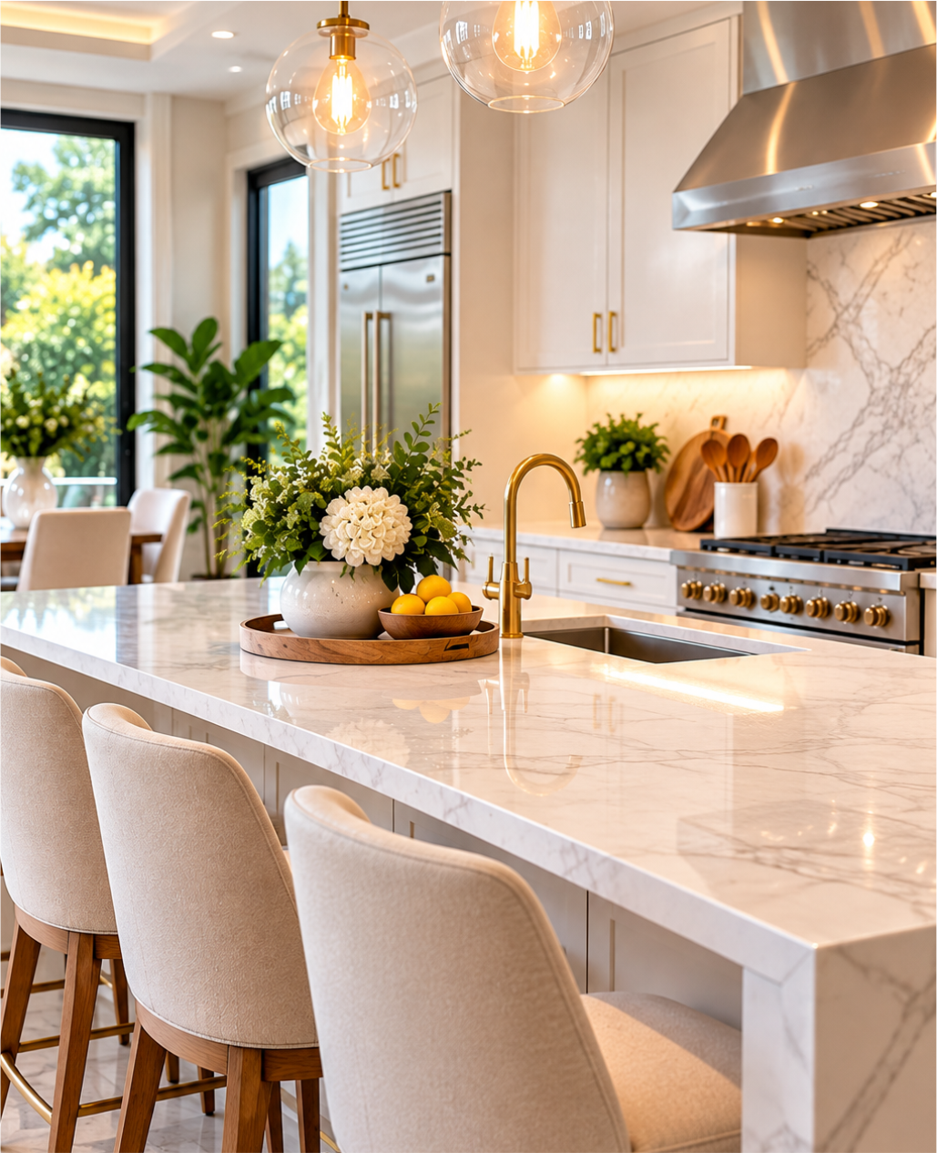 Professional residential cleaning in a bright home